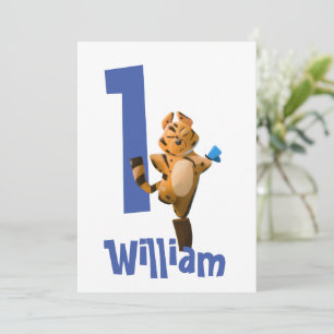 Wild One Baby Tiger 1st Birthday Invitation – Rust