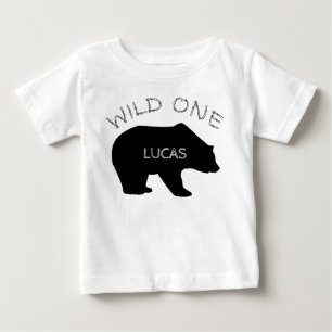 Wild One Bear Woodland 1st Birthday Baby T-Shirt