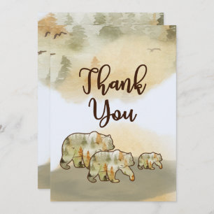 Wild One Bears Baby shower de bois Merci