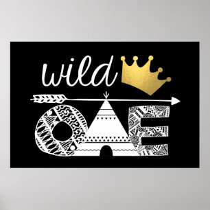Wild One Birthday Backdrop Poster