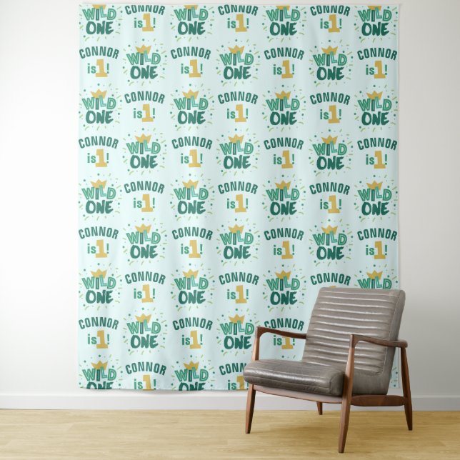 Wild One Birthday Boy Party Tapestry (In Situ)