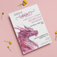 Wild One Birthday Pink Dragon FairyTale