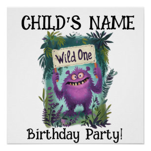 Wild One Birthday Poster