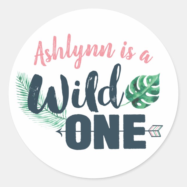 Wild ONE Birthday Sticker (Front)
