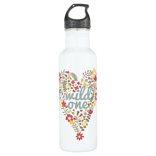 Wild One Boho Heart Water Bottle