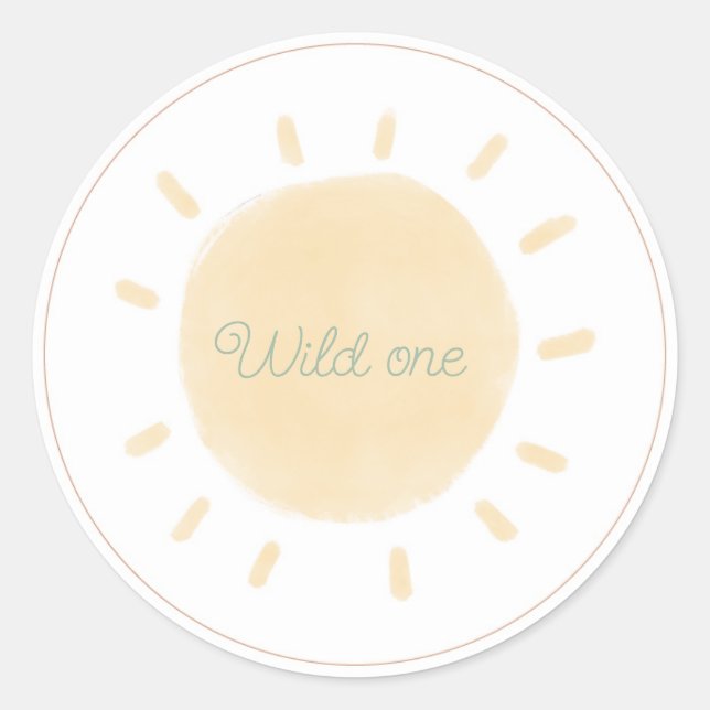 Wild One Boho Safari Animal Sticker (Front)