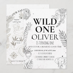 Wild One - Boho Safari First Birthday Invitation