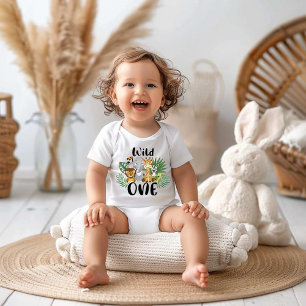 Wild One Boy 1st Birthday Jungle Safari Cute Baby T-Shirt
