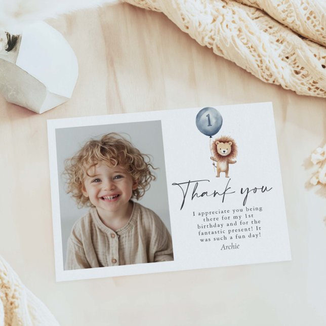 Wild One Boy 1st Birthday Thank You  Card (Creator Uploaded)