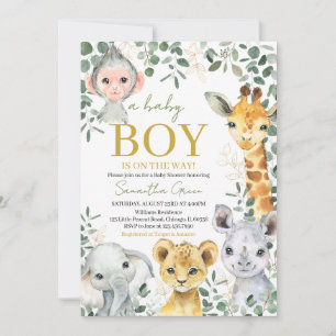 Wild One Boy Baby Shower Invitation