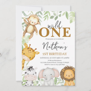 Wild One Boy Birthday Invitation