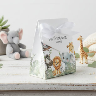 Wild One Boy Safari Jungle Animals  Baby Shower  Favor Box