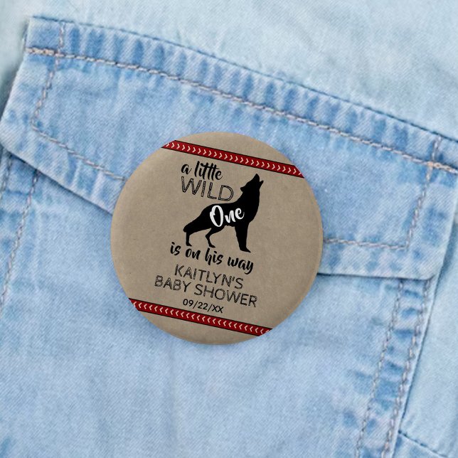 Wild One Boys Baby Shower 1 Inch Round Button (Creator Uploaded)