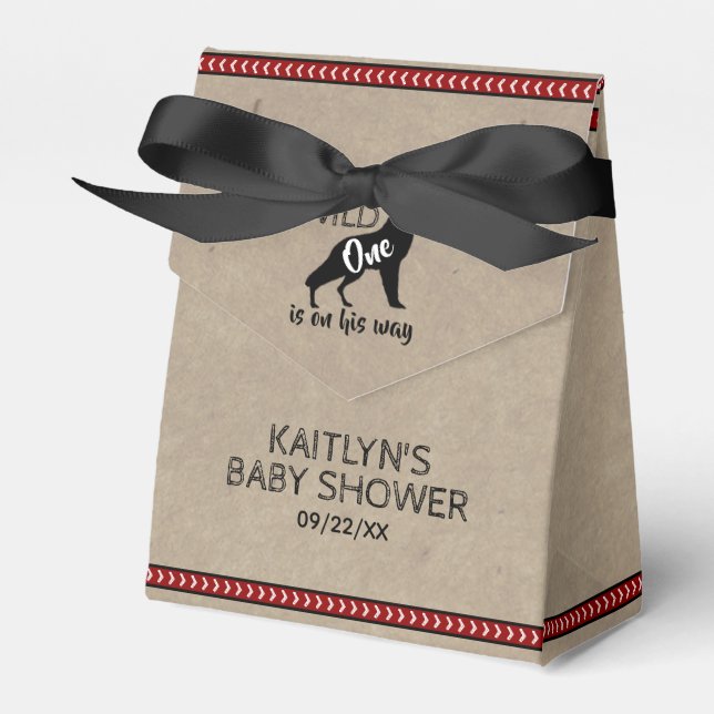 Wild One Boys Baby Shower Favor Box (Front Side)
