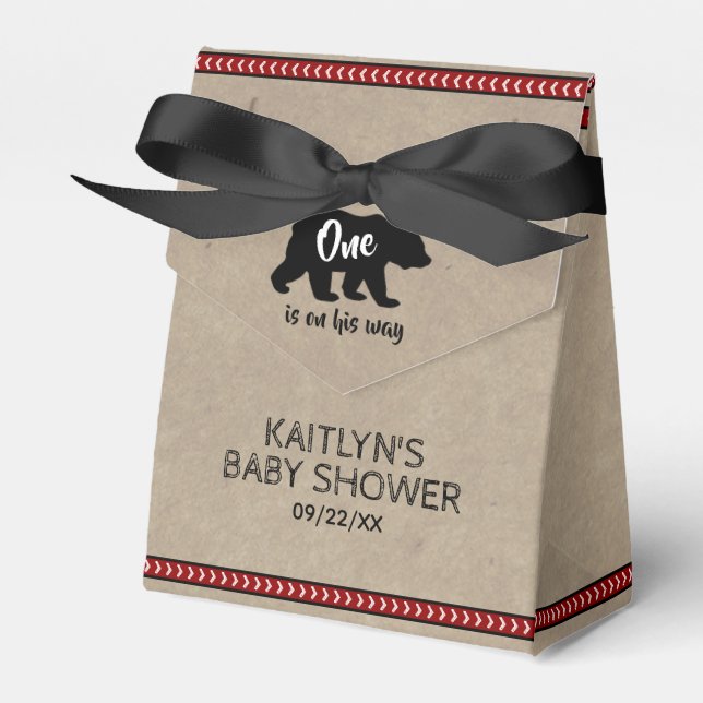Wild One Boys Baby Shower Favor Box (Front Side)