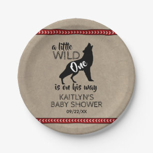 Wild One Boys Baby Shower Paper Plate