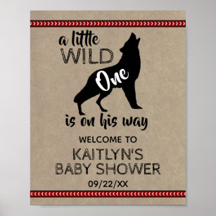 Wild One Boys Baby Shower Welcome Poster