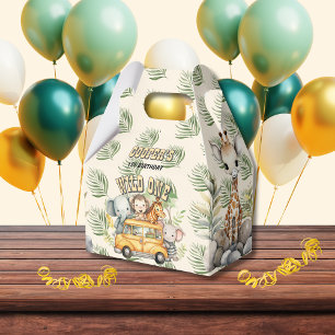 Wild one boys birthday safari animals favor boxes