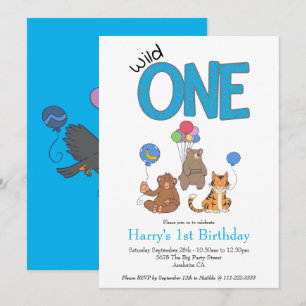 Wild One Boys First Birthday Safari Jungle Animals