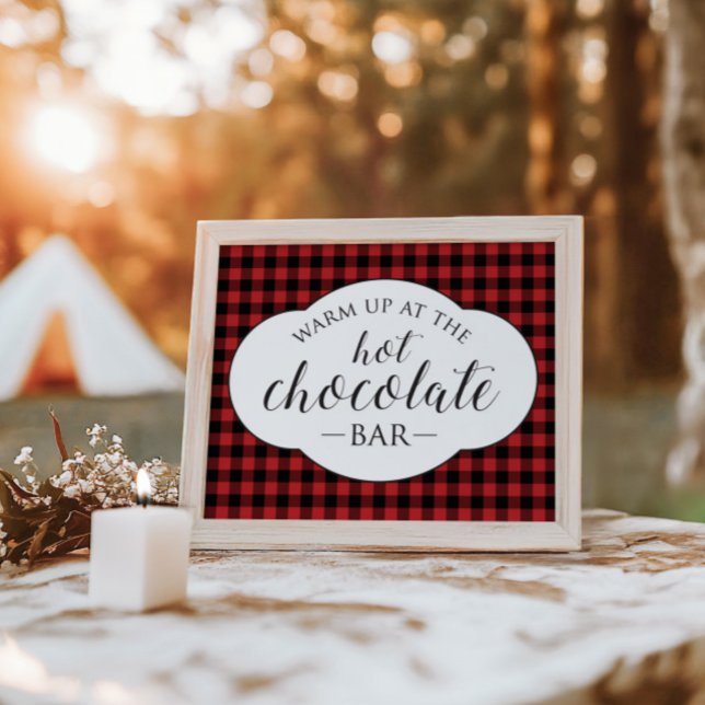Wild One Buffalo Plaid hot chocolate bar sign (Creator Uploaded)