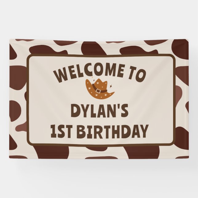 Wild One Cowboy Birthday Party Banner (Horizontal)