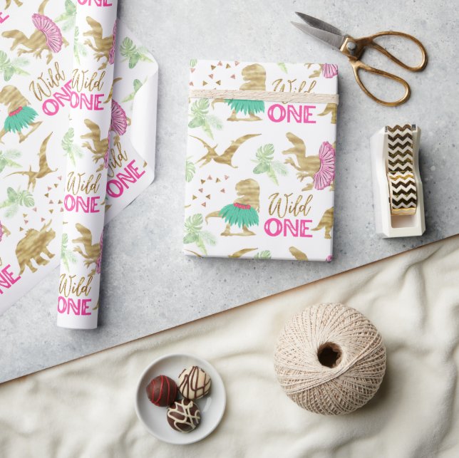 Wild one cute dinosaur  wrapping paper (Crafts)
