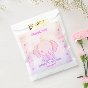 Wild One Cute Elephant 1st Birthday Favour Bag