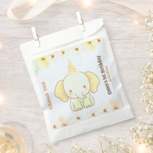 Wild One Cute Elephant 1st Birthday Favour Bag