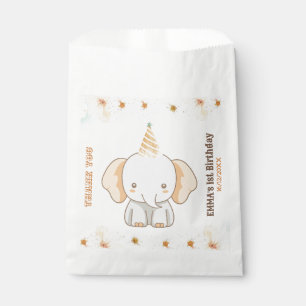 Wild One Cute Elephant 1st Birthday Favour Bag