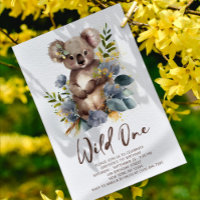 Wild One Cute Koala 1st Birthday Photo Animal