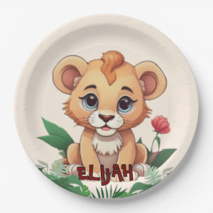 Wild One Cute Lion Jungle Theme Paper Plate