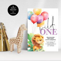 Wild One Cute Lion Snake 1st Birthday Party