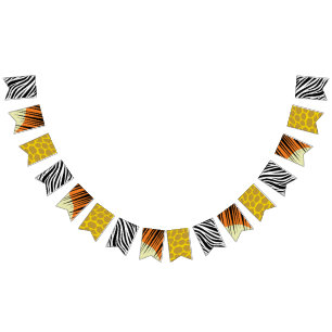 Wild One Cute Safari 1st Birthday Party Theme Bunting Flags