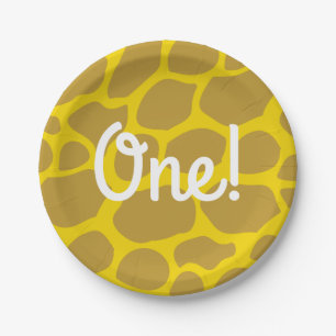 Wild One Cute Safari 1st Birthday Party Theme Paper Plate