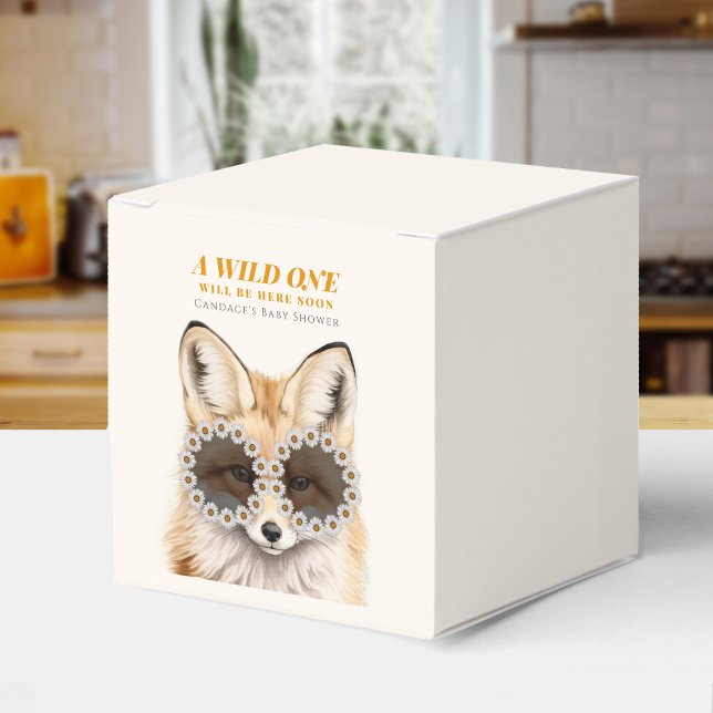 Wild One Daisy Fox Baby Shower  Favor Box (Creator Uploaded)