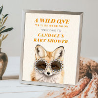 Wild One Daisy Fox Baby Shower Welcome
