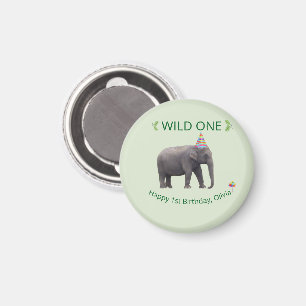 Wild One Elephant Birthday Keepsake Magnet