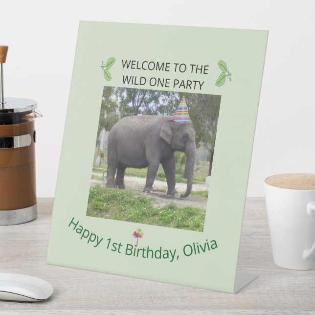 Wild One Elephant Party Welcome Sign (In SItu)