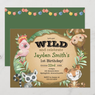 Wild One Exotic Animal Invitation Anniversaire