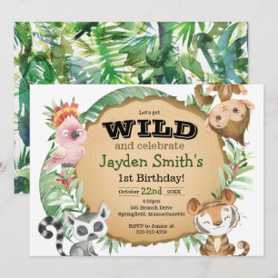 Wild One Exotic Animal Invitation Anniversaire