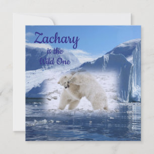 Wild One First Birthday Card Invitation