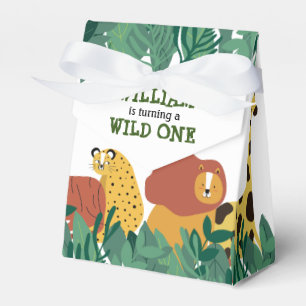 Wild One First Birthday Jungle Safari Animals Fun Favor Box