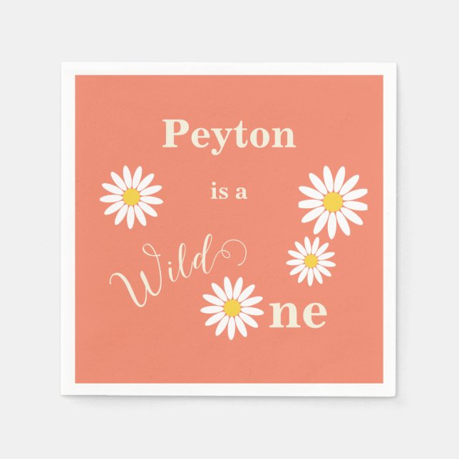 Wild One First Birthday Napkin (Front)