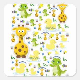 Wild One First Birthday Stickers