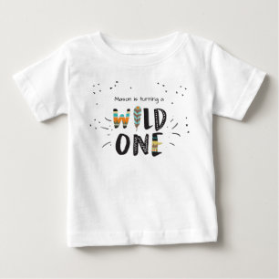 Wild One First birthday T-shirt Tribal Feathers