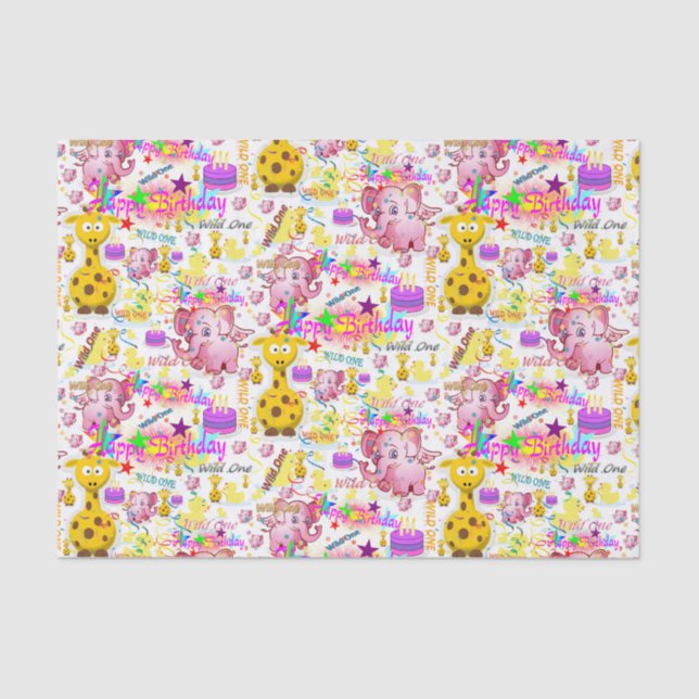 Wild One First Birthday Tissue Paper (Front)