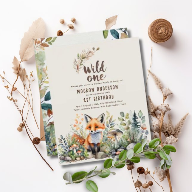 Wild One Fox Baby Woodland Animals 1st Birthday (Creator Uploaded)