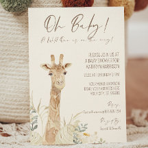 Wild One Giraffe Daisy Floral Gender Neutral Baby