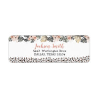 Wild One Girl Leopard Print Birthday Address Label