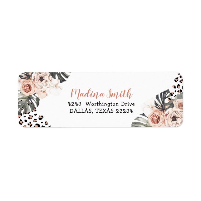 Wild One Girl Leopard Print Birthday Address Label (Front)